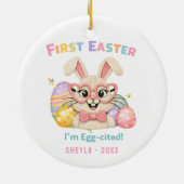 Cute Konijn Baby's Eerste Pasen  Keramisch Ornament (Achterkant)