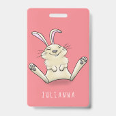 Cute konijn cartoon illustratie badge (Achterkant)
