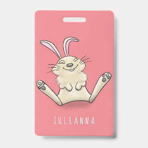 Cute konijn cartoon illustratie badge