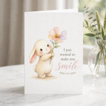 Cute Konijn Denk Aan Jou Kaart