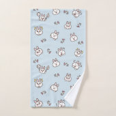 Cute konijn emoticons blauw bad handdoek (Handdoek)