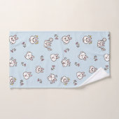 Cute konijn emoticons blauw bad handdoek (Handdoek)