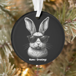 Cute Konijn Gezicht Met Zonnebril Voor Kinderen  Ornament