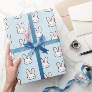 Cute Konijn Gezicht Witte Konijnen Gezicht Patroon Cadeaupapier