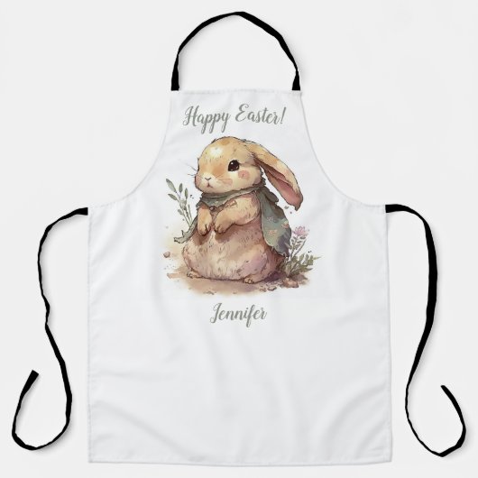 Cute Konijn Happy Pasen Keuken Schort (Voorkant)