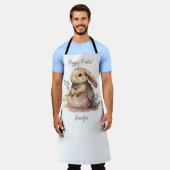 Cute Konijn Happy Pasen Keuken Schort (Gedragen)