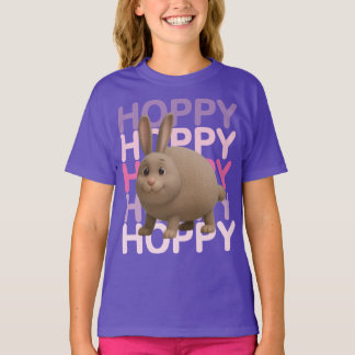 Cute Konijn “Hoppy Hoppy” Typografie Kawaii Konijn T-shirt