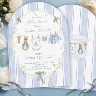 Cute Konijn Jongenskleren Baby Shower Kaart