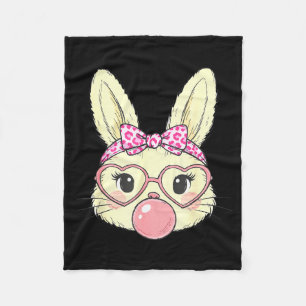 Cute Konijn Konijn Gezicht Voor Vrouwen Meisjes Ki Fleece Deken