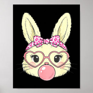 Cute Konijn Konijn Gezicht Voor Vrouwen Meisjes Ki Poster
