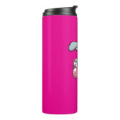 Cute Konijn met Bril die Bubble Gum Blaast Thermosbeker (Gedraaid links)