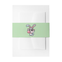 Cute Konijn met Bril die Bubble Gum Blaast Uitnodigingen Wikkel