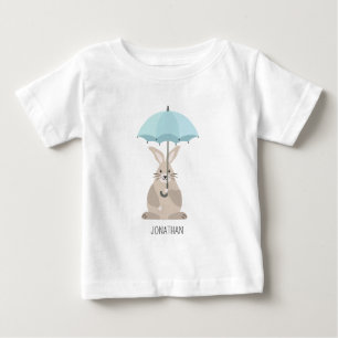 Cute konijn met paraplu aangepaste naam
