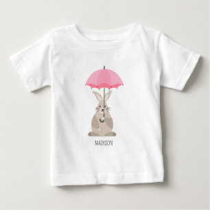 Cute konijn met paraplu aangepaste naam