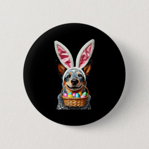 Cute konijn oor australian cattle dog paaseierenCu Ronde Button 5,7 Cm