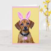 Cute Konijn Oor Kaart voor Hond (Gele Bloem)