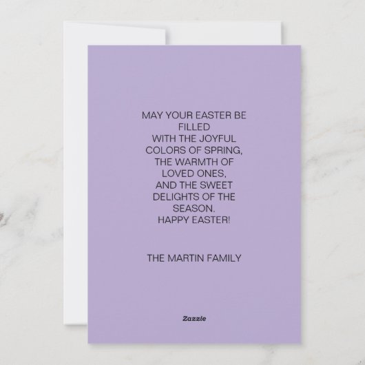 Cute Konijn Paashaas Gelukkig Pasen Familie Naam Feestdagenkaart (Achterkant)