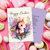 Cute Konijn Paashaas Gelukkig Pasen Familie Naam Feestdagenkaart