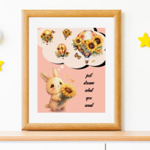 Cute Konijn Poster | Droom gewoon wat je wilt