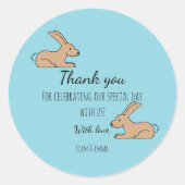 Cute konijn ronde sticker (Voorkant)