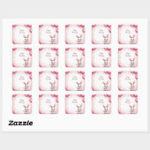 Cute Konijn Roze Baby 🐰 Vierkante Sticker (Vel)