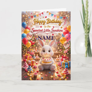 Cute Konijn Verjaardagskaart voor Kinderen Kaart