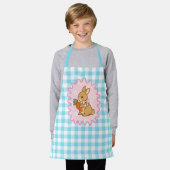 Cute Konijn Wortel & Madeliefje Gingham Schort (Gedragen)