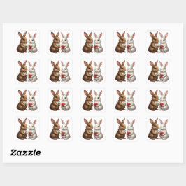 Cute Konijnen Koppel – Love Bunny Sticker