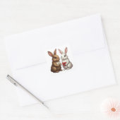 Cute Konijnen Koppel – Love Bunny Sticker (Envelop)