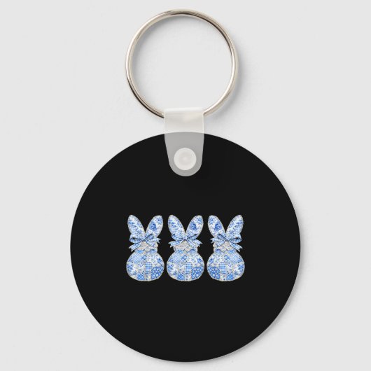 Cute Konijnen Patchwork Coquette Strik Eieren Gelu Sleutelhanger (Voorkant)
