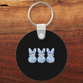 Cute Konijnen Patchwork Coquette Strik Eieren Gelu Sleutelhanger (Voorkant)