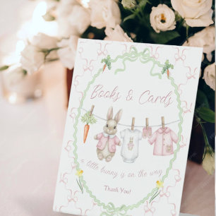 Cute Konijnen Waslijn Baby Shower Boeken Kaarten Reclamebord Met Voetstuk