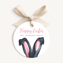 Cute Konijnenoren Gelukkig Pasen Bedankjes Labels
