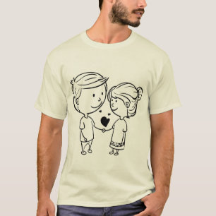 Cute Koppel met Hart T-shirt