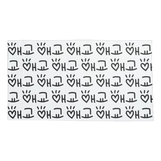 Cute Korean 애 교 Aegyo | Hangul Language Kussensloop (Achterkant-Links)