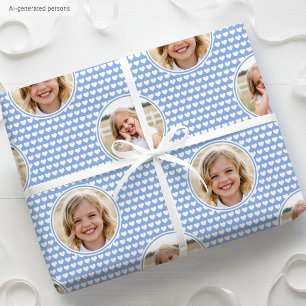 Cute Korenbloem Blauwe Hartjes Kinderverjaardag Fo Cadeaupapier