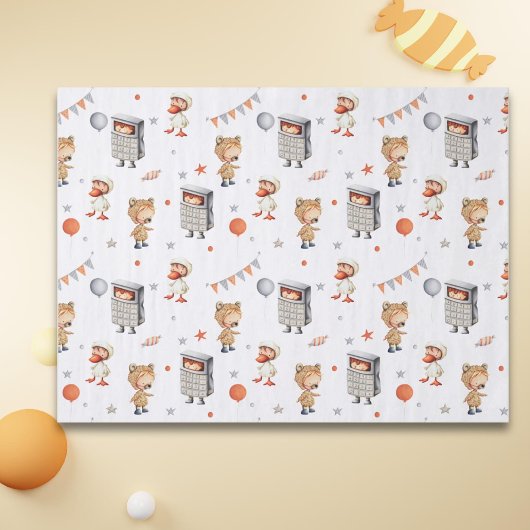 Cute Kostuum Dieren Kinder Verjaardag Tissuepapier