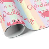 Cute Krabben Zoet Zeeleven Dieren Zomer Bruiloft Cadeaupapier (Rol Hoek)
