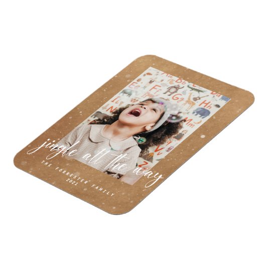 Cute Kraft Jingle Way Script 2 Photo Magneet (Linkerzijde)