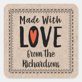 Cute Kraft Paper gemaakt met label voor liefdesbak