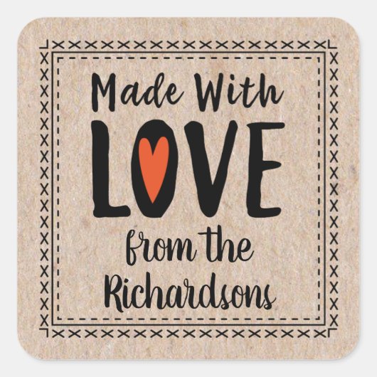 Cute Kraft Paper gemaakt met label voor liefdesbak (Voorkant)