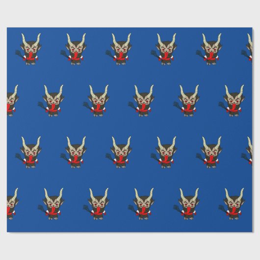 Cute Krampus Cadeaupapier (Vlak)