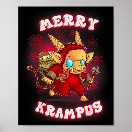 Cute Krampus Pajamas Kids Mens Womens Christmas  Poster (Voorkant)