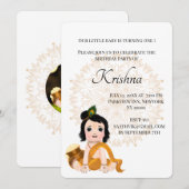 Cute Krishna kaart voor verjaardag - Baby Krishna (Voorkant / Achterkant)