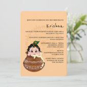 Cute Krishna kaart voor verjaardag - Krishna kunst (Staand voorkant)
