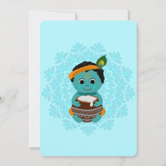 Cute Krishna kaart voor verjaardag - Krishna kunst (Achterkant)