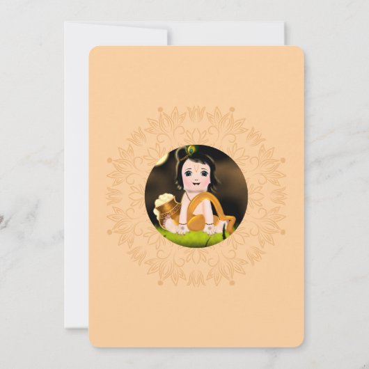 Cute Krishna kaart voor verjaardag - Krishna kunst (Achterkant)