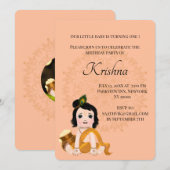 Cute Krishna kaart voor verjaardag - Krishna kunst (Voorkant / Achterkant)