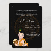 Cute Krishna kaart voor verjaardag - Krishna kunst (Voorkant / Achterkant)