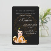 Cute Krishna kaart voor verjaardag - Krishna kunst (Staand voorkant)